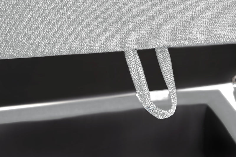 Scott Living Evolve Modular 39.5\" Linen-Look Fabric Storage Ottoman with Feather Down Cushion - Grey