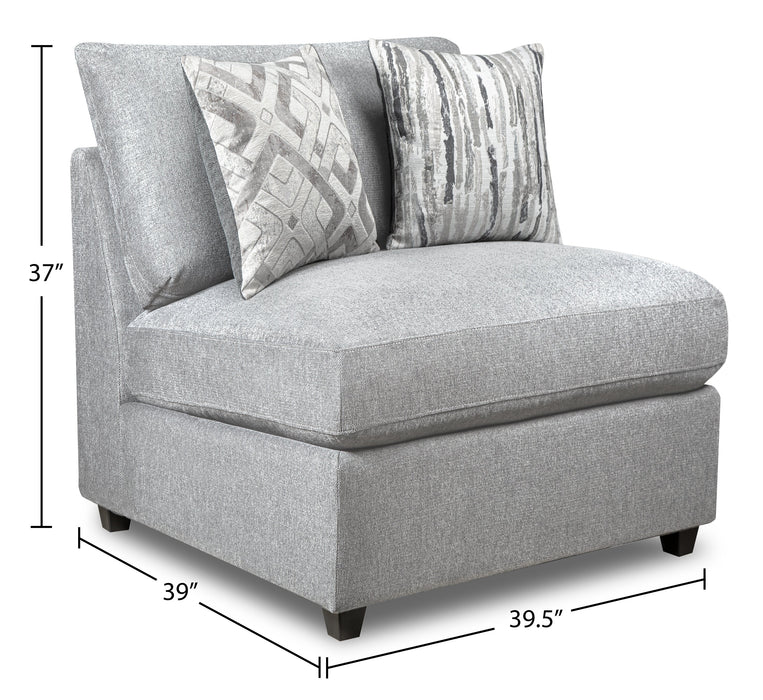 Scott Living Evolve Modular 4-Piece Linen-Look Fabric Pit Sofa Sectional with Feather Down Cushions - Grey