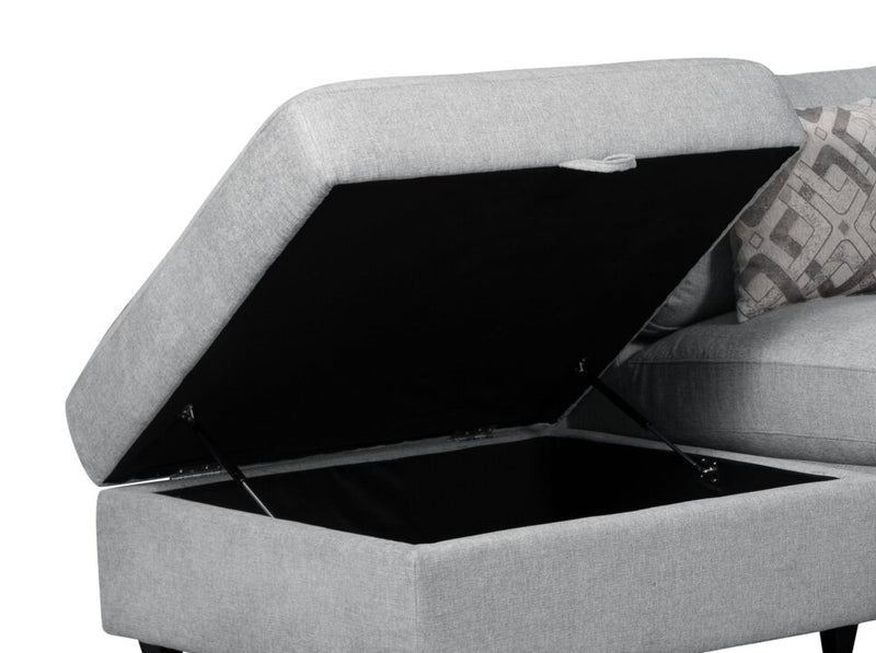 Scott Living Evolve Modular 6-Piece Linen-Look Fabric Sectional with Feather Down Cushions - Grey