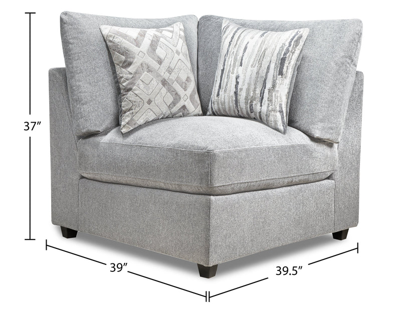 Scott Living Evolve Modular 6-Piece Linen-Look Fabric Sectional with Feather Down Cushions - Grey