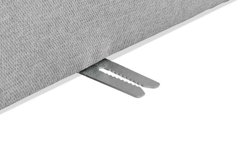 Scott Living Evolve Modular 118.5\" Linen-Look Fabric Sofa with Removable Feather Down Cushions - Grey