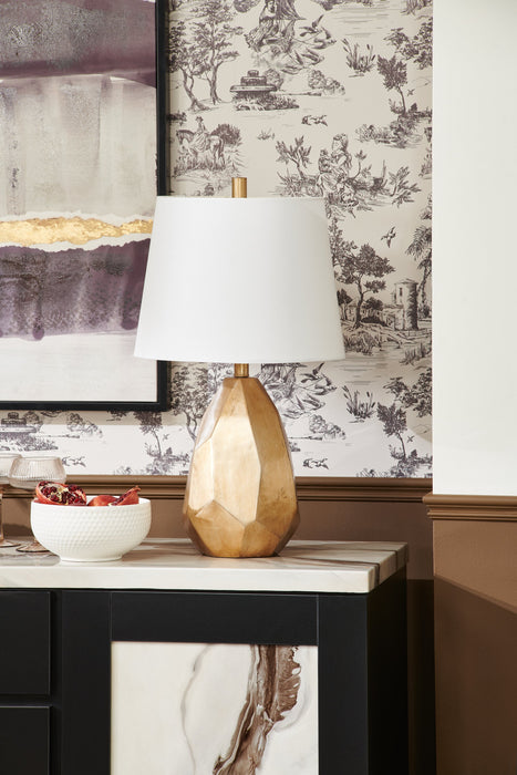 Farah 26” Gold Glam Polyresin Table Lamp