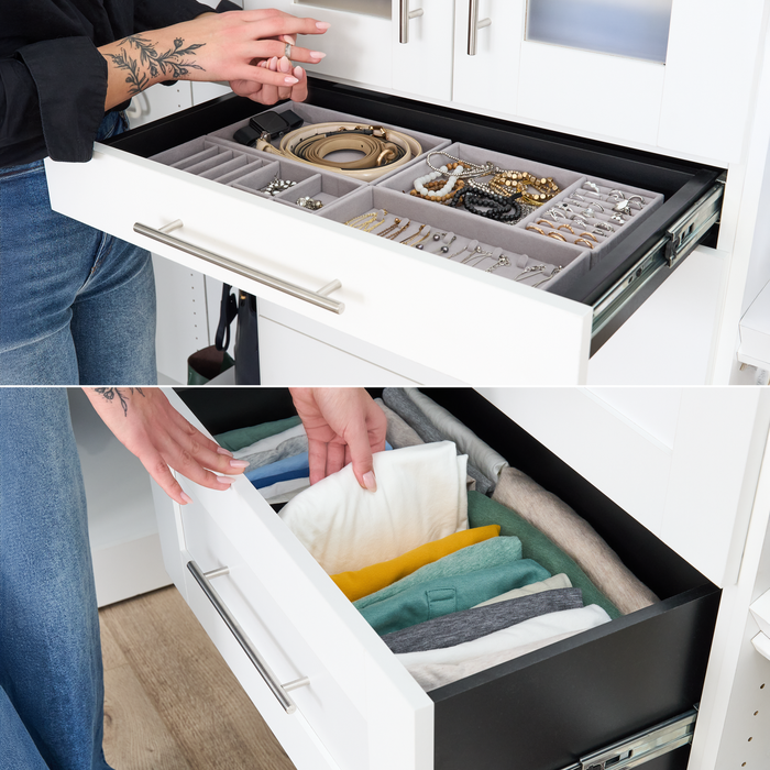 Bestar Florence 85\" Modular Reach-In/Walk-In Closet System with Shelves and Drawers Shaker Style - White