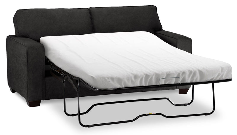 Made in Canada Fiona 58\" Chenille Fabric Twin-Size Sofa Bed with Track Arms - Grey