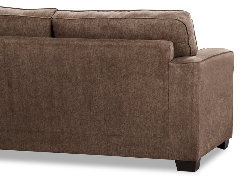 Made in Canada Fiona 74\" Chenille Fabric Sofa with Track Arms - Mocha Brown