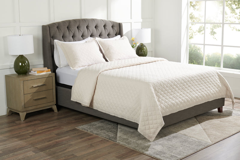 Flaxseed Cove 3-Piece King Quilt Set - Natural Linen