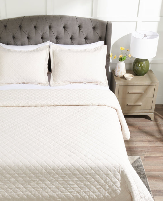 Flaxseed Cove 3-Piece King Quilt Set - Natural Linen