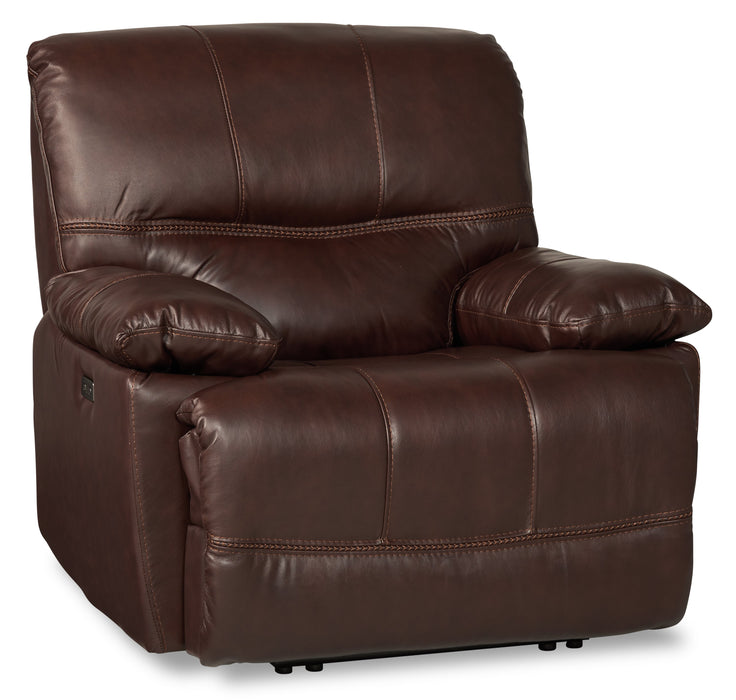 Franco 42.5\" Genuine Leather Zero Gravity Power Reclining Chair with USB Port - Brown