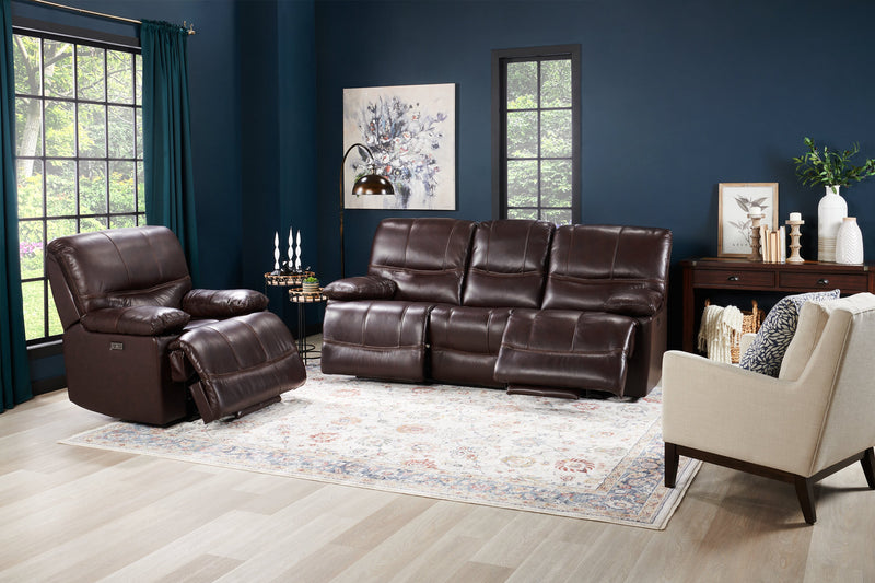 Franco 42.5\" Genuine Leather Zero Gravity Power Reclining Chair with USB Port - Brown