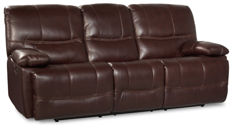 Franco 89\" Genuine Leather Zero Gravity Power Reclining Sofa with USB Ports - Brown