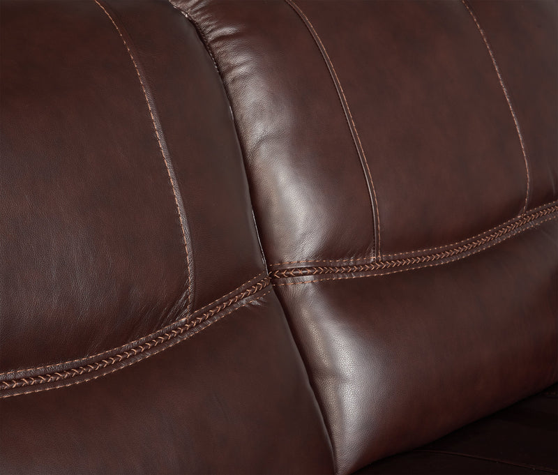 Franco 89\" Genuine Leather Zero Gravity Power Reclining Sofa with USB Ports - Brown