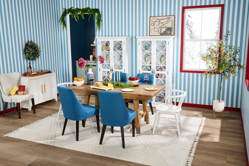 Cedar Dining Table, Pine Wood, Trestle-Base, 72.07\"W - Brown