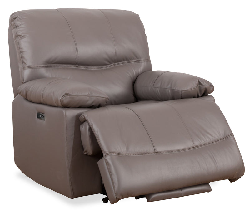 Franco 42.5\" Genuine Leather Zero Gravity Power Reclining Chair with USB Port - Grey