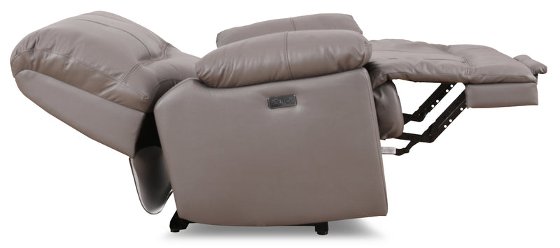 Franco 42.5\" Genuine Leather Zero Gravity Power Reclining Chair with USB Port - Grey