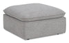 Fusion 33.85\" Silver Grey Chenille Fabric Ottoman with Feather Down Cushion