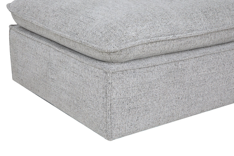 Fusion 33.85\" Silver Grey Chenille Fabric Ottoman with Feather Down Cushion