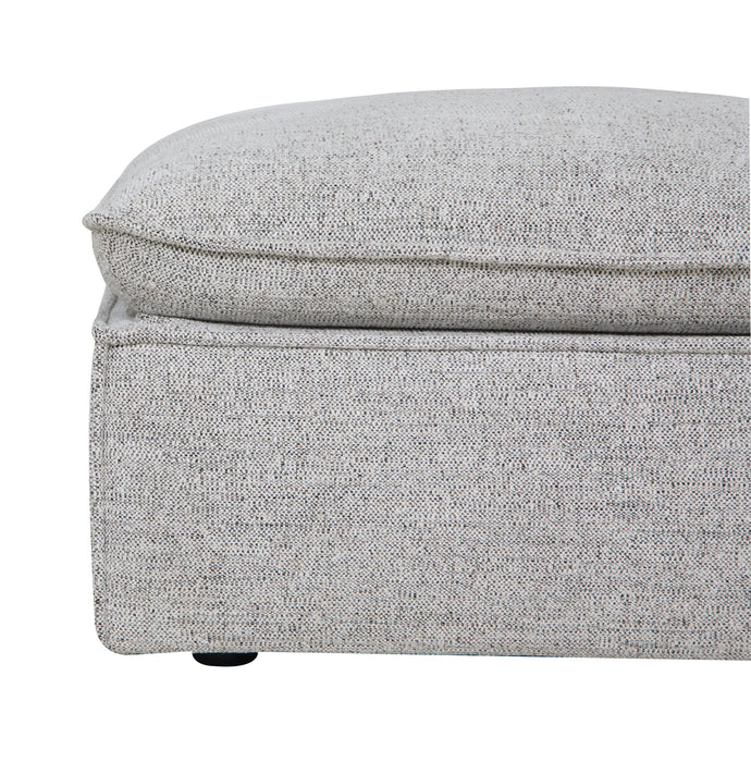 Fusion 33.85\" Silver Grey Chenille Fabric Ottoman with Feather Down Cushion