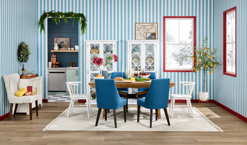 Cedar Dining Table, Pine Wood, Trestle-Base, 72.07\"W - Brown