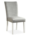 ["Garbo Dining Chair with Velvet Fabric, Wood - Grey"]