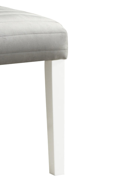 Garbo Dining Chair with Velvet Fabric, Wood - Grey