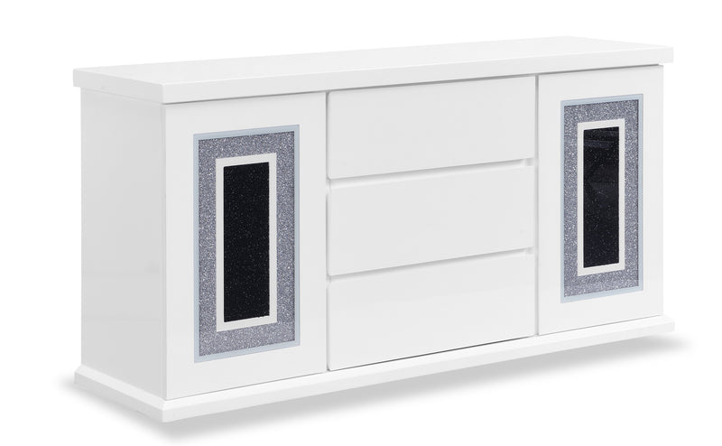 Garbo Dining Server with Storage, Glam,  64\"W - White