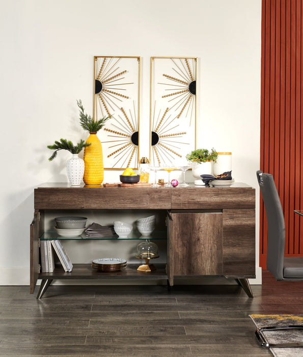 Gino Dining Server with Storage - Made in Italy, Modern, 65\"W - Brown