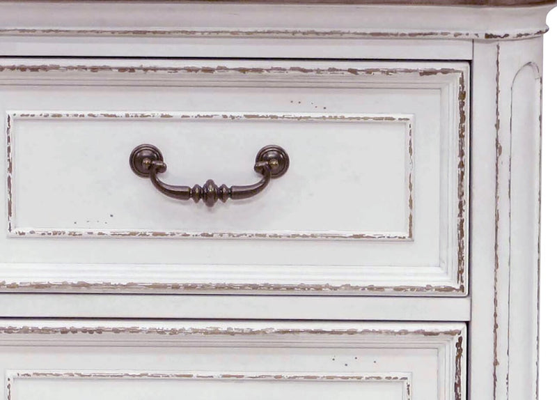 Grace Bedside 2-Drawer Nightstand with Built-in USB Ports, 28\"W x 28\"H - Antique White