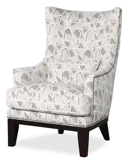 Haden 30\" Chenille Fabric Accent Chair with Wood Base and Nailhead Trim - Angelou Linen Multicolour