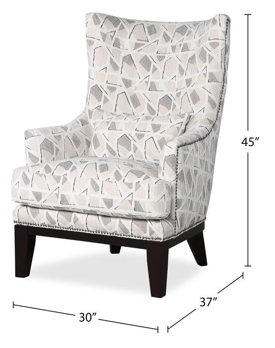 Haden 30\" Chenille Fabric Accent Chair with Wood Base and Nailhead Trim - Angelou Linen Multicolour