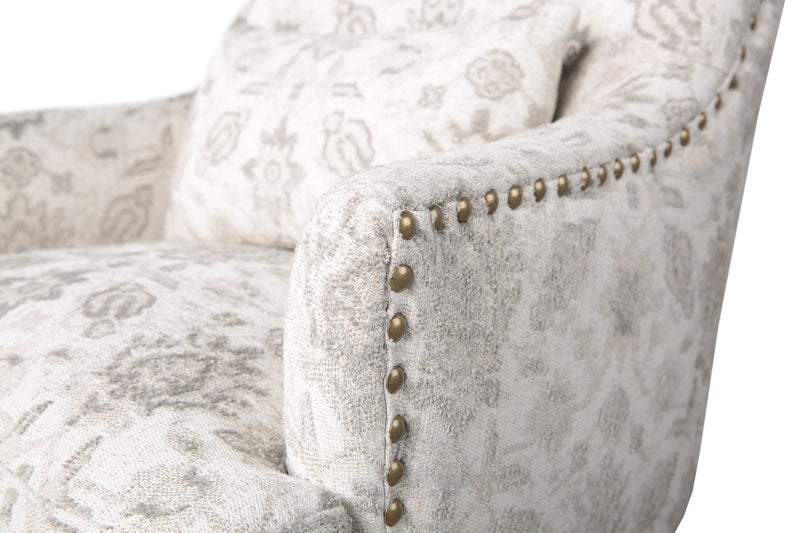 Haden 30\" Chenille Fabric Accent Chair with Wood Base and Nailhead Trim - Limbu Mint Multicolour