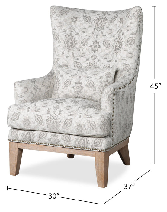 Haden 30\" Chenille Fabric Accent Chair with Wood Base and Nailhead Trim - Limbu Mint Multicolour