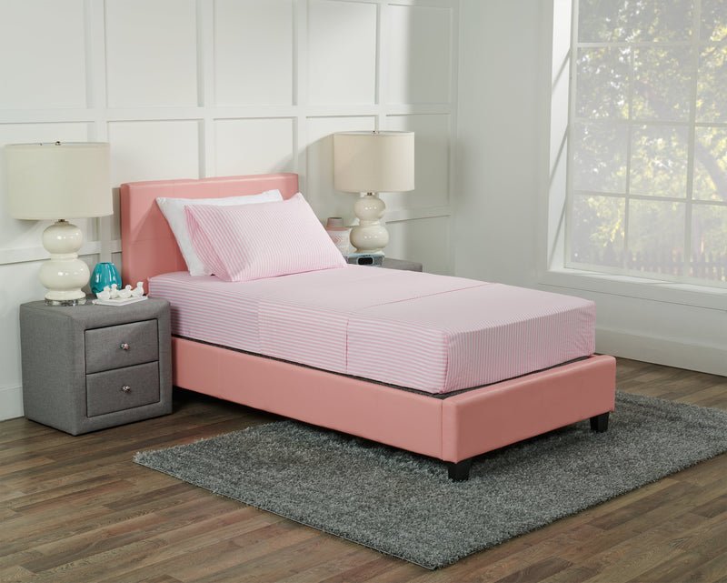Hallie Striped 4-Piece Full Cotton Sheet Set - Pink