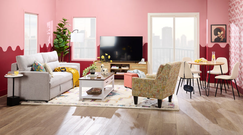 Halifax 14.75\" Square Fabric Storage Ottoman - Orange