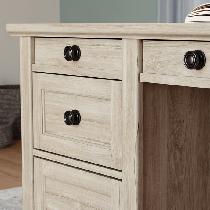 Hammond 67.56\" Commercial Grade Executive Office Desk with 7-Drawers - Chalk Oak