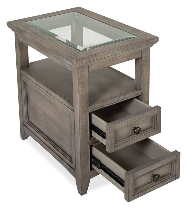 Hanson 15” Traditional Pine Chairside Table with Storage - Dovetail Grey