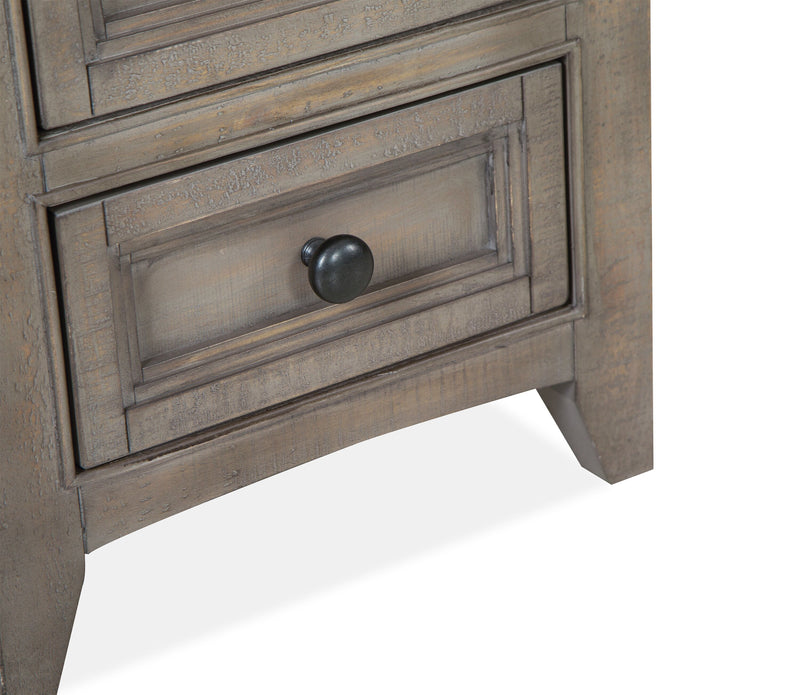 Hanson 15” Traditional Pine Chairside Table with Storage - Dovetail Grey