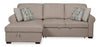 Scott Living Haven 2-Piece Left-Facing Chenille Fabric Sleeper Sectional with Storage Chaise - Taupe