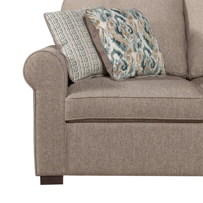 Scott Living Haven 2-Piece Right-Facing Chenille Fabric Sleeper Sectional with Storage Chaise - Taupe