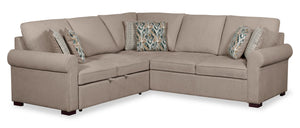 Scott Living Haven 2-Piece Left-Facing Chenille Fabric Sleeper Sectional - Taupe