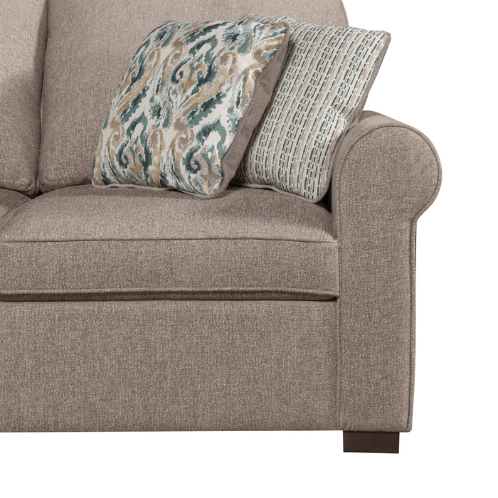 Scott Living Haven 3-Piece Left-Facing Chenille Fabric Sleeper Sectional with Storage Chaise - Taupe