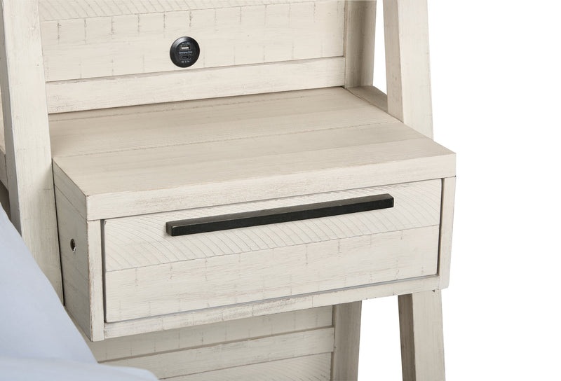Haven Pier Bed with Headboard, Frame & 2 Piers, USB, LED, White - Queen Size