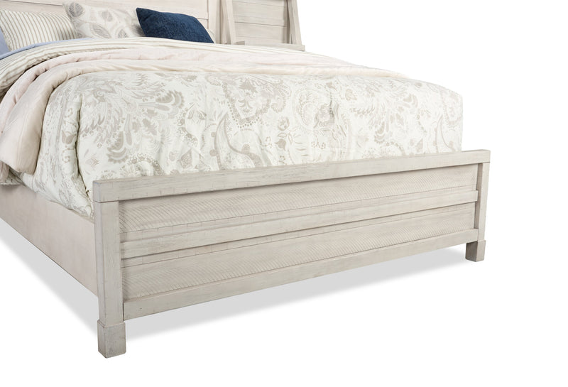 Haven Pier Bed with Headboard, Frame & 2 Piers, USB, LED, White - Queen Size
