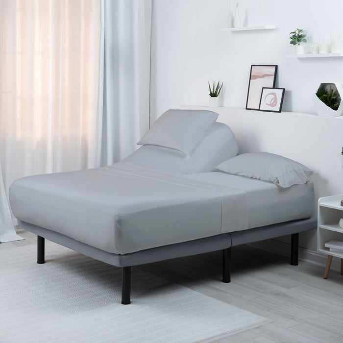 BEDGEAR Hyper-Cotton™ 4-Piece King Split Head Sheet Set - Light Grey