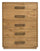 Scott Living Henri Bedroom Chest of Drawers, 5-Drawer, 38.2"W x 50.3"H, Wood - Brown