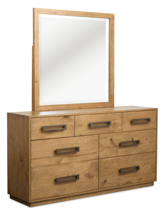 Scott Living Henri Bedroom 7-Drawer Dresser, 64\"W x 34\"H, Wood - Brown