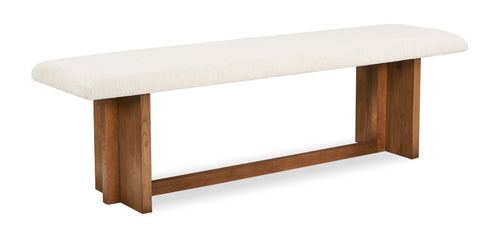 Scott Living Henri Dining Bench with Polyester Fabric, Wood, 68"W - Brown 