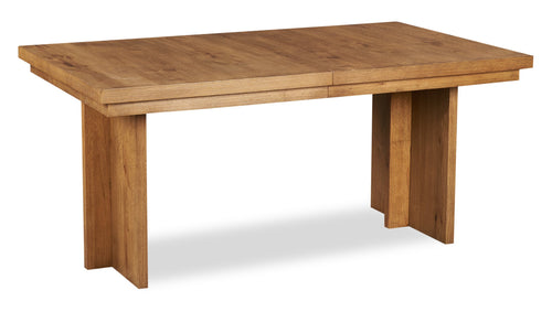 Scott Living Henri Dining Table with 66-84"W Extension, Wood, Trestle Base - Brown 
