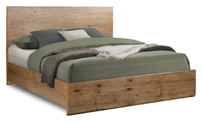 Scott Living Henri Panel Bed with Headboard & Frame, Wood, Brown - Queen Size | Lit à panneaux Henri de Scott Living en bois avec tête de lit et cadre de lit, brun - format grand lit