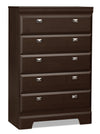 Yorkdale Bedroom Chest of Drawers, 5-Drawer, 31.1\"W x 47.4\"H, Made in Canada - Brown