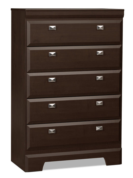 Yorkdale Bedroom Chest of Drawers, 5-Drawer, 31.1\"W x 47.4\"H, Made in Canada - Brown